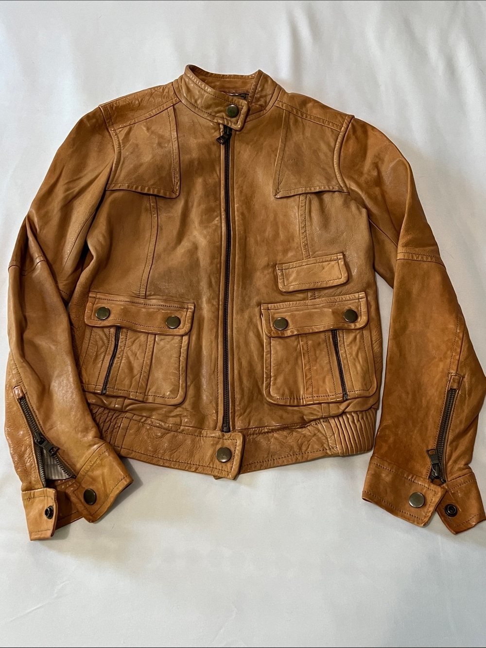 Banana Republic Spring 2010 Butter Soft Tan Leather Moto Jacket